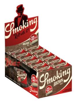 Preview: Smoking Brown Roll + Tips – ungebleichtes 4-m-Roll-Paper (44 mm) mit Tips, Slow-Burn & pflanzlicher Gummierung