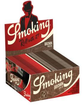 Preview: Smoking Brown King Size – ungebleichte Longpapers 108×44 mm, ca. 13 g/m², 33 Blättchen