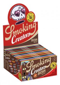 Preview: Smoking Brown Creators King Size – ungebleichte Longpapers 108×44 mm, ca. 13 g/m², 33 Blättchen (Sonderedition)