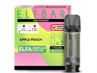 Elfbar ELFA Pods Apple Peach nikotinfrei – 2×2 ml 0 mg vorgefüllte Pods für ELFA & ELFA Pro