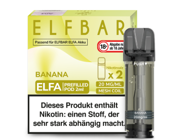 ELFA Pods Banane – 2 vorbefüllte Pods à 2 ml (20 mg) mit Mesh-Coil
