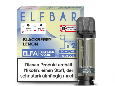 ELFA Pods Blackberry Lemon – 2 vorbefüllte Pods à 2 ml (20 mg) mit Mesh-Coil