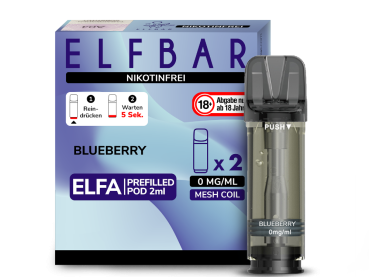 Elfbar ELFA Pods Blueberry nikotinfrei – 2×2 ml 0 mg vorgefüllte Pods für ELFA & ELFA Pro