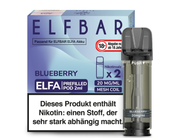 ELFA Pods Blueberry – 2 vorbefüllte Pods à 2 ml (20 mg) mit Mesh-Coil