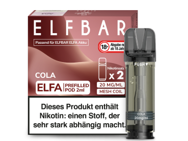 Elfbar ELFA Pod Cola – 2x2 ml 20 mg Nikotinsalz für ELFA Akku