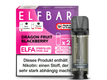 Elfbar ELFA Pod Dragon Fruit Blackberry – 2×2 ml 20 mg vorgefüllte Pods für ELFA Geräte