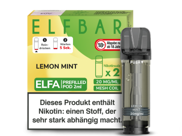 Elfbar ELFA Pods Lemon Mint – 2×2 ml 20 mg vorgefüllte Pods für ELFA Geräte