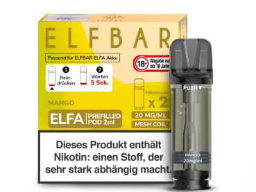 Elfbar ELFA Pods Mango – 2×2 ml 20 mg vorgefüllte Pods für ELFA Geräte