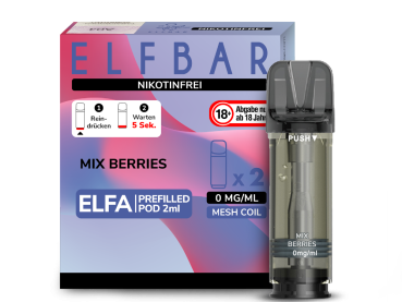 Elfbar ELFA Pods Mix Berries nikotinfrei – 2×2 ml 0 mg vorgefüllte Pods für ELFA & ELFA Pro