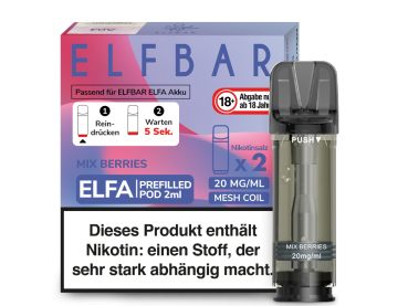 Elfbar ELFA Pods Mix Berries – 2×2 ml 20 mg vorgefüllte Pods für ELFA & ELFA Pro
