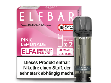Elfbar ELFA Pods Pink Lemonade – 2×2 ml 20 mg vorgefüllte Pods für ELFA & ELFA Pro