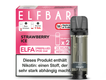 ELFA Pods Strawberry Ice – 2×2 ml 20 mg vorgefüllte Pods für ELFA Geräte
