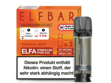 Elfbar ELFA Pods Tropical Fruit – 2×2 ml 20 mg vorgefüllte Pods für ELFA & ELFA Pro