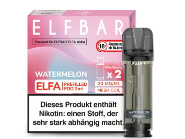 Elfbar ELFA Pods Watermelon – 2×2 ml 20 mg vorgefüllte Pods für ELFA Geräte