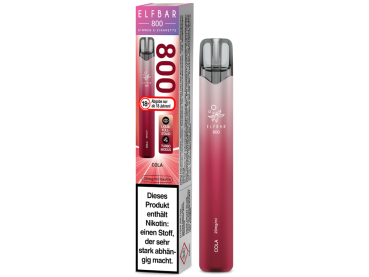 Elfbar 800 Cola Einweg Vape mit Turbo- & Standard-Modus, 2 ml Nikotinsalz (20 mg/ml) und bis zu 800 Zügen
