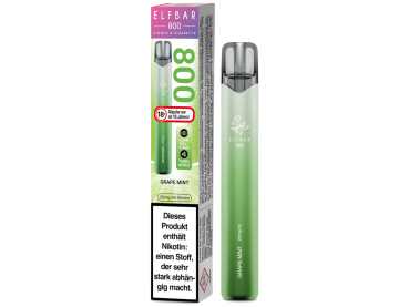 Elfbar 800 Grape Mint – Einweg E-Zigarette mit 2 ml, 20 mg und bis zu 800 Zügen bei Emma Trade