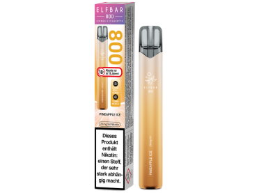Elfbar 800 Pineapple Ice – Einweg E-Zigarette mit 2 ml, 20 mg und bis zu 800 Zügen bei Emma Trade