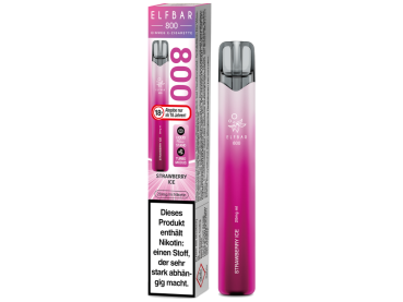 Elfbar 800 Strawberry Ice – Einweg E-Zigarette mit 2 ml, 20 mg und bis zu 800 Zügen bei Emma Trade