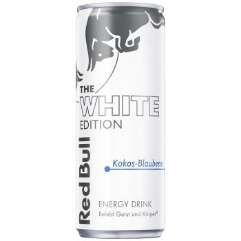 Red Bull White Edition Kokos-Blaubeere 0,25-l-Einwegdose – fruchtig-exotische Red-Bull-Edition, ideal gut gekühlt, zzgl. 0,25 € Dosenpfand.