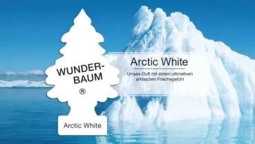 Preview: WunderWunderbaum Arctic White Original Duftbaum zum Aufhängen mit frischem, cleanem Duft und zitrischen Noten - Beschreibung
