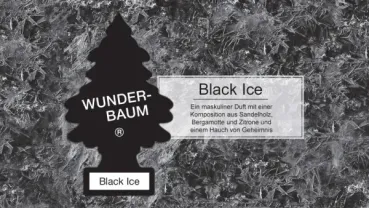 Preview: Wunderbaum Black Ice Original Duftbaum zum Aufhängen mit maskulin-frischem Zitrus- und Holzduft - Produktberschreibung