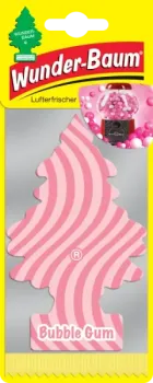 Wunderbaum Bubble Gum Original Duftbaum zum Aufhängen in Baumform mit süß-fruchtigem Kaugummi-Duft - Mit Verpackung