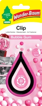 Wunderbaum Clip Bubble Gum Duftclip zum Anclipsen mit süßem Kaugummi-Duft für Auto und kleine Räume - Mit Verpackung