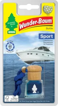 Wunderbaum Duftflakon Sport 4,5 ml Flüssig-Lufterfrischer im Flakon mit sportlich-frischem Duft und Kordelzug zum Aufhängen - Mit Verpackung