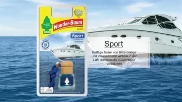 Preview: Wunderbaum Duftflakon Sport 4,5 ml Flüssig-Lufterfrischer im Flakon mit sportlich-frischem Duft und Kordelzug zum Aufhängen - Beschreibung