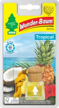 Wunderbaum Duftflakon Tropical 4,5 ml Flüssig-Lufterfrischer im Flakon mit tropisch-fruchtigem Duft und Kordelzug zum Aufhängen - Mit Verpackung