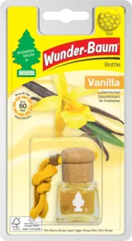 Wunderbaum Duftflakon Vanilla 4,5 ml Flüssig-Lufterfrischer im Flakon mit Vanilleduft, Duftkordel im Deckel und Kordelzug zum Aufhängen - Mit Verpackung
