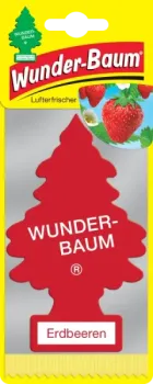 Wunderbaum Erdbeere Original Duftbaum zum Aufhängen in Baumform mit süß-fruchtigem Erdbeerduft - Mit Verpackung