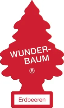 Preview: Wunderbaum Erdbeere Original Duftbaum zum Aufhängen in Baumform mit süß-fruchtigem Erdbeerduft - Ohne Verpackung