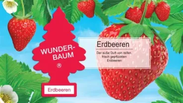 Preview: Wunderbaum Erdbeere Original Duftbaum zum Aufhängen in Baumform mit süß-fruchtigem Erdbeerduft - Beschreibung