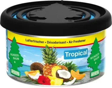 Wunderbaum Duftdose Tropical Lufterfrischer-Dose mit Dosierdeckel und tropisch-fruchtigem Duft für Auto und kleine Räume