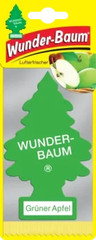 Wunderbaum Grüner Apfel Original Duftbaum zum Aufhängen in Baumform mit fruchtig-frischem Apfelduft für Auto und Zuhause - Mit Verpackung