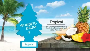 Preview: Wunderbaum Tropical Original Duftbaum zum Aufhängen in Baumform mit tropisch-fruchtigem Duft für Auto und Innenräume - Beschreibung