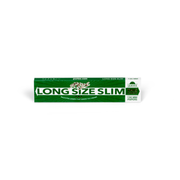 PURIZE Long Size Slim Longpapers – extra lange 130-mm Papers, ultrafein mit natürlicher Gummierung & Slow-Burn