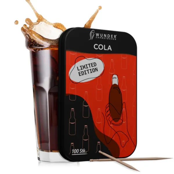 Wunder Zahnstocher Cola in der Dose mit 100 aromatisierten Zahnstochern und süß-sprudelndem Cola-Geschmack