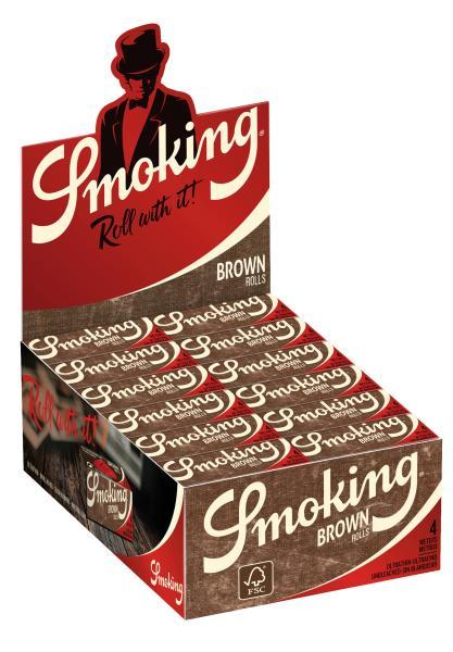 Smoking Brown Roll – ungebleichtes 4-m-Roll-Paper, 44 mm Breite, ultradünn & Slow-Burn