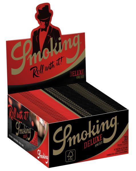 Smoking Deluxe King Size Longpapers – ultradünn 13 g/m², 108×44 mm, 33 Blättchen
