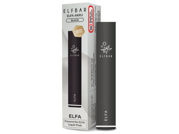 ELFA Akku Schwarz – Elfbar Basisgerät mit 500 mAh und USB-C