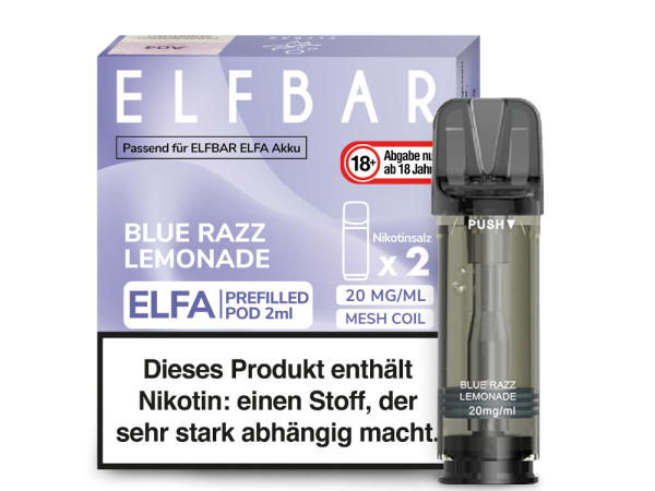 ELFA Pods Blue Razz Lemonade – 2 vorbefüllte Pods à 2 ml (20 mg) mit Mesh-Coil