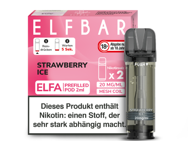 ELFA Pods Strawberry Ice – 2×2 ml 20 mg vorgefüllte Pods für ELFA Geräte