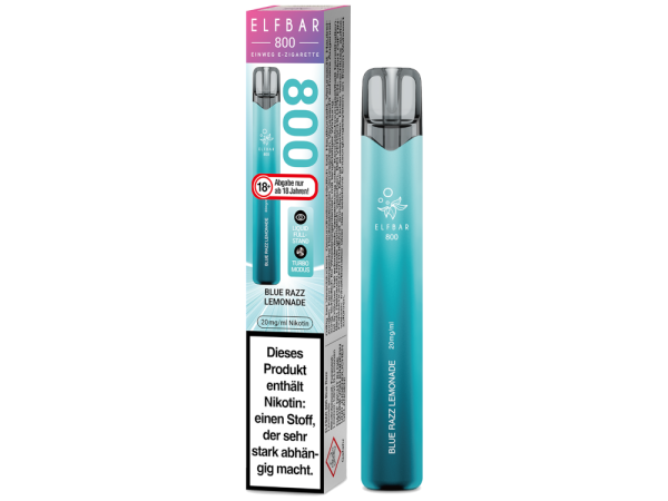 Elfbar 800 Blue Razz Lemonade – Einweg E-Zigarette mit 2 ml, 20 mg und bis zu 800 Zügen