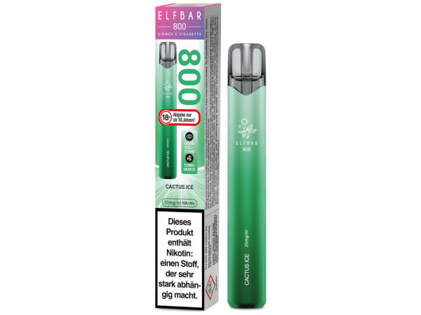 Elfbar 800 Cactus Ice – Einweg E-Zigarette mit 2 ml, 20 mg und bis zu 800 Zügen
