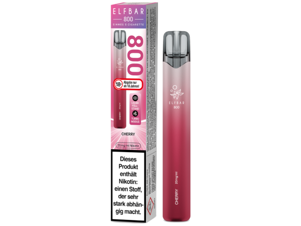 Elfbar 800 Cherry – Einweg E-Zigarette mit 2 ml, 20 mg und bis zu 800 Zügen