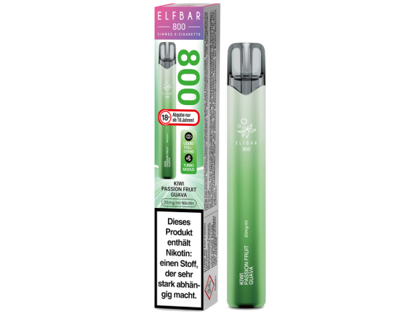 Elfbar 800 Kiwi Passion Fruit Guava – Einweg E-Zigarette mit 2 ml, 20 mg und bis zu 800 Zügen bei Emma Trade