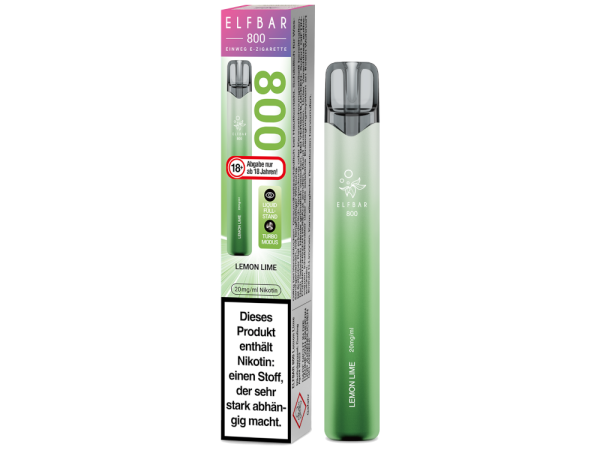 Elfbar 800 Lemon Lime – Einweg E-Zigarette mit 2 ml, 20 mg und bis zu 800 Zügen bei Emma Trade