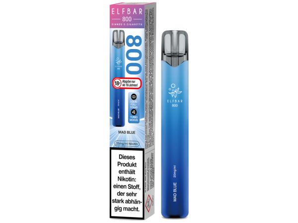 Elfbar 800 Mad Blue – Einweg E-Zigarette mit 2 ml, 20 mg und bis zu 800 Zügen bei Emma Trade